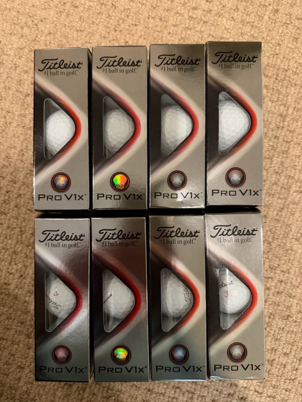 Titleist Pro V1x Golf Balls - White (8 Boxes)